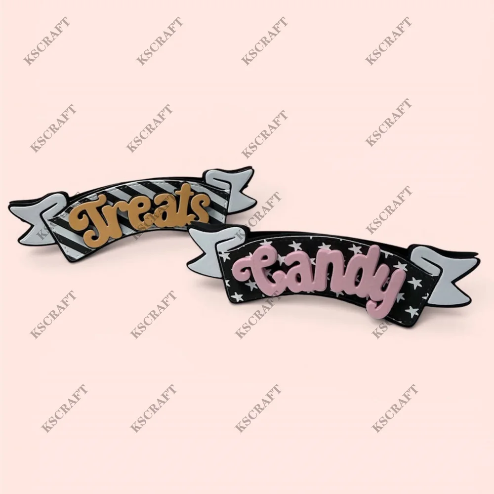 KSCRAFT Treat Banner Bag Topper Cutting Dies Stencils for DIY Scrapbooking Decorative Embossing DIY Paper Cards