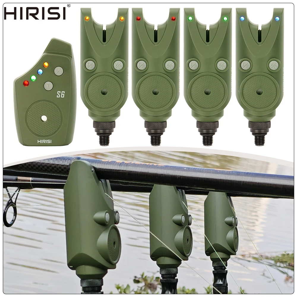 Hirisi Wasserdichter Kabelloser Bissanzeiger in Grün für Karpfenangeln S6-G Angelzubehör – Detail 1