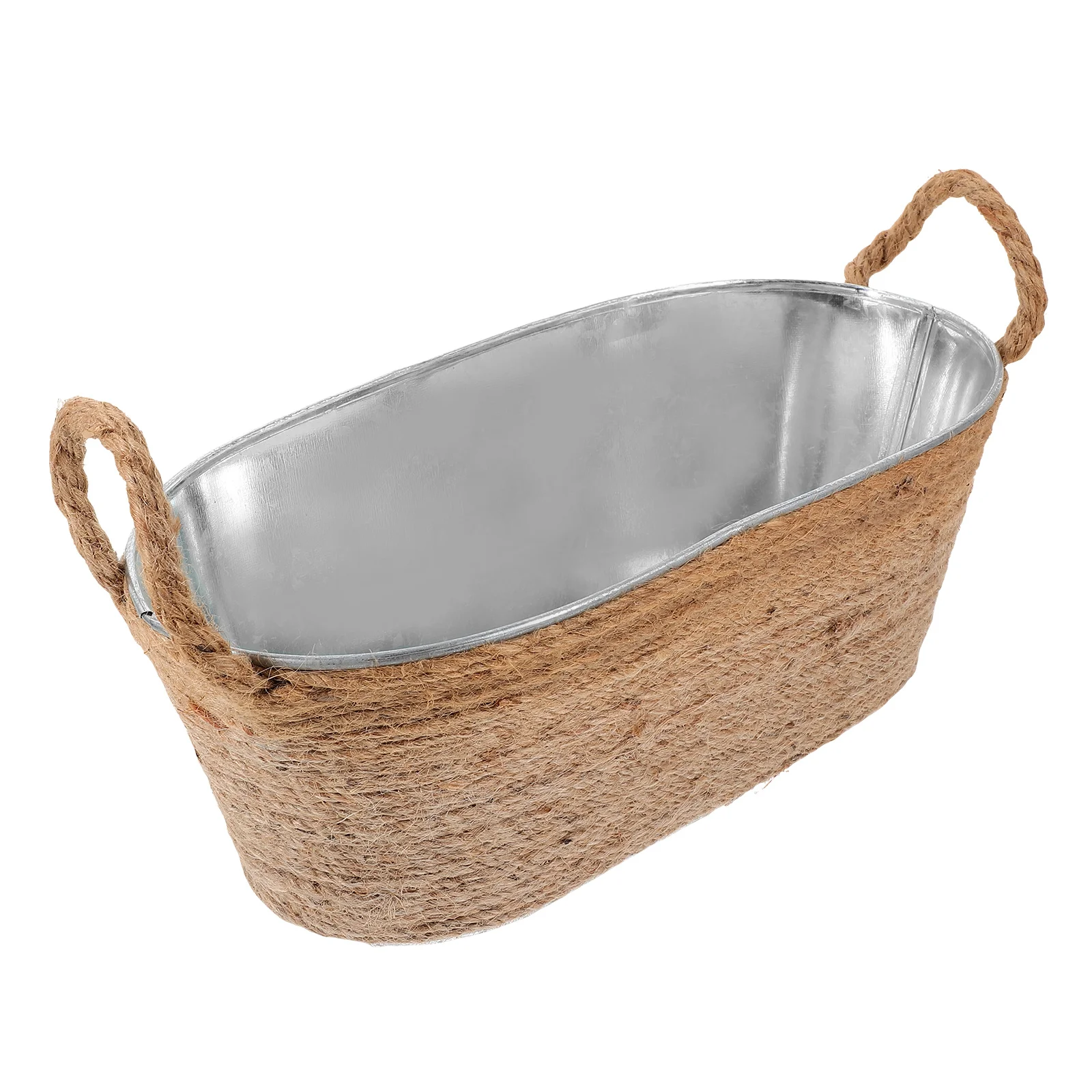 

Iron Barrel 27x14cm Oval Tin Bucket for Ice Beer Drinks Cooling Party Bar Supplies Metal Small Containers