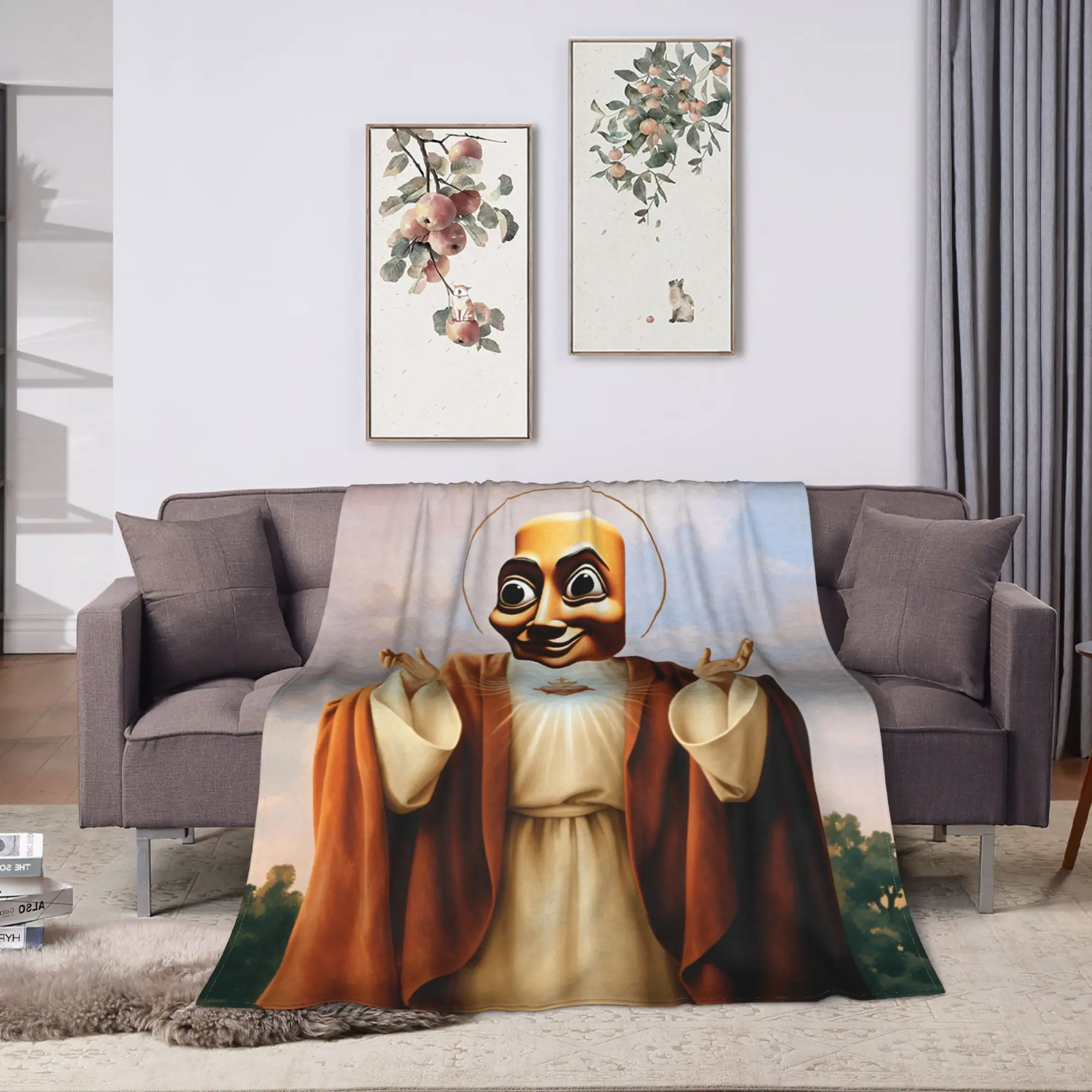 Tung Tung Sahur Italian 67 Warm Cozy Blanket For Bedroom saint Pattern Throw Blanket Winter Plane Travel Flannel Bedspread