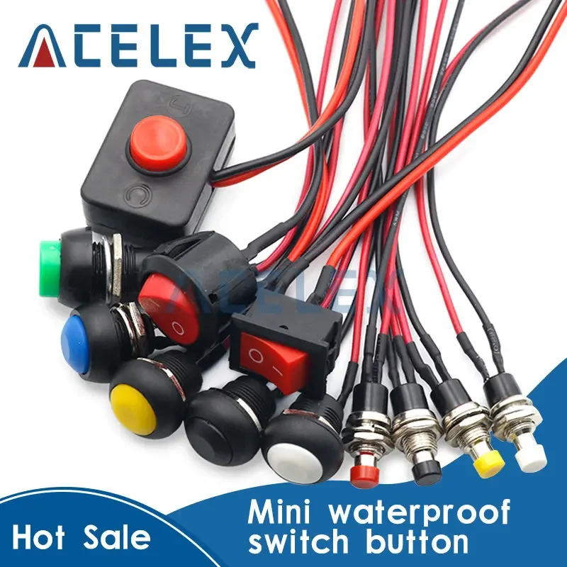 Push button switch waterproof small car circuit wire speaker electrical mini boat shape round line