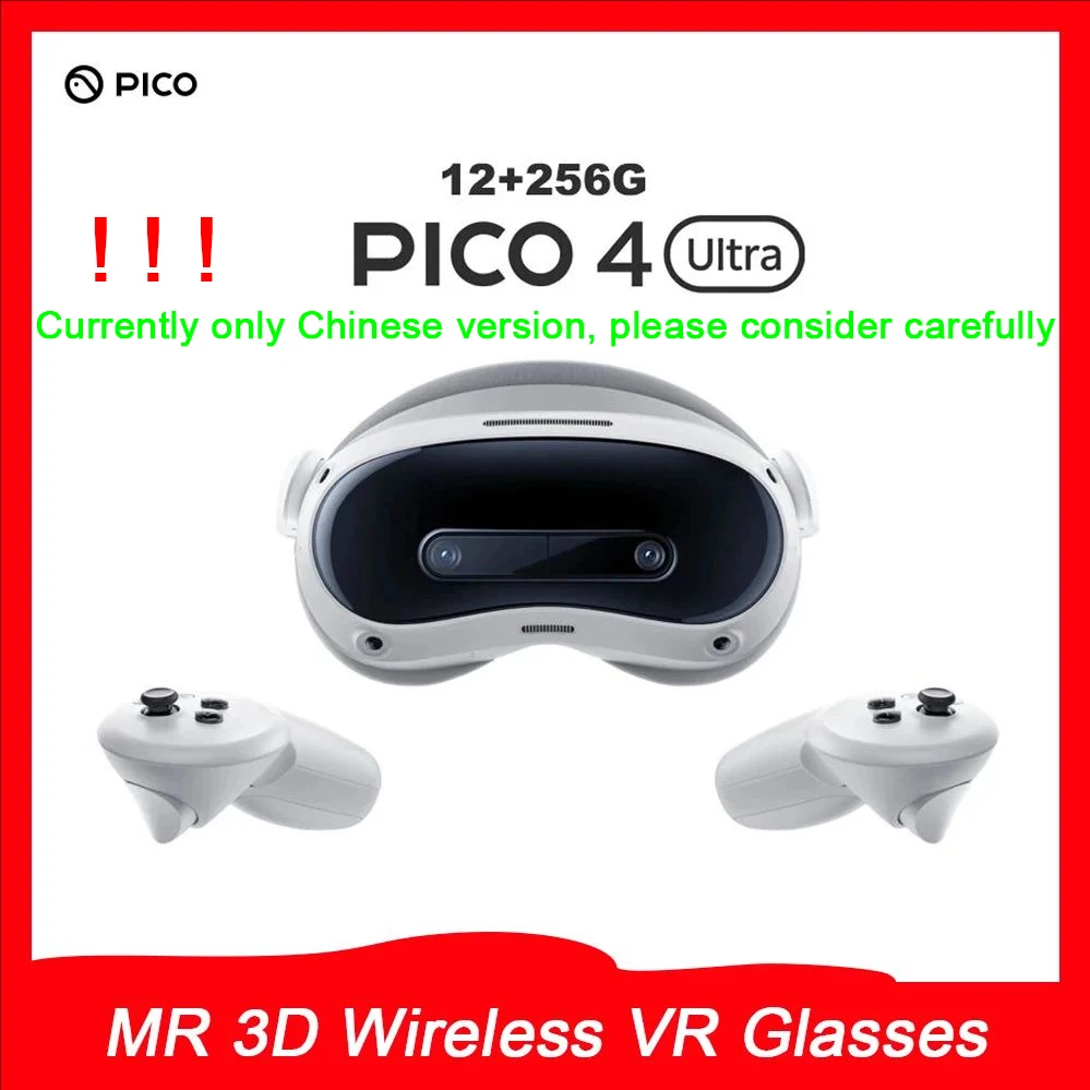 PICO 4 울트라 MR 3D 무선 VR 안경, 6DOF 가상 현실 4K 디스플레이, 스팀 게임 플레이용 256G VR 헤드셋, 맥 윈도우 폰