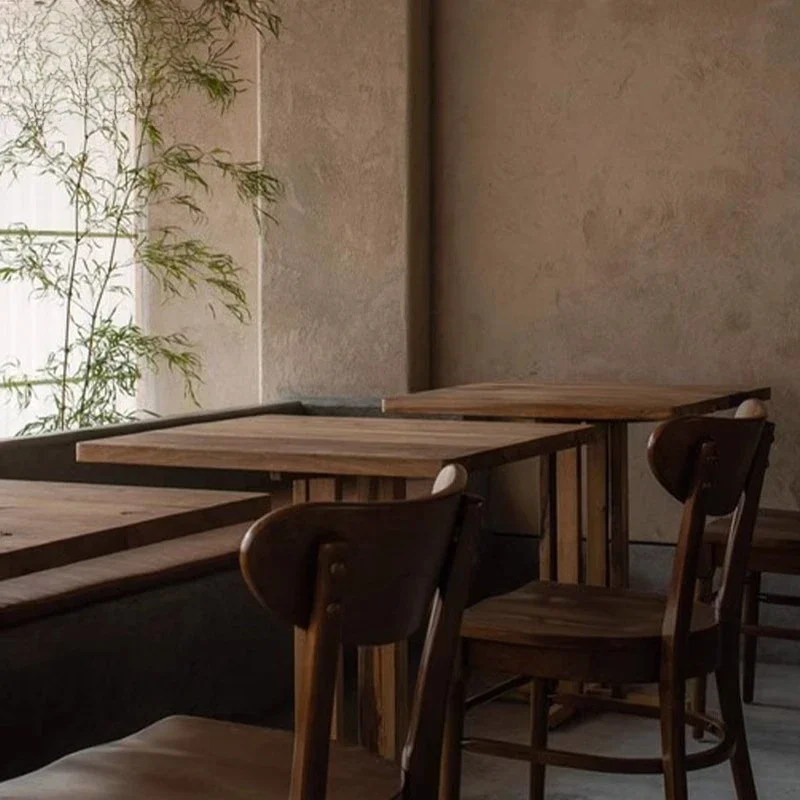 Wax wood medieval table retro coffee table round table coffee