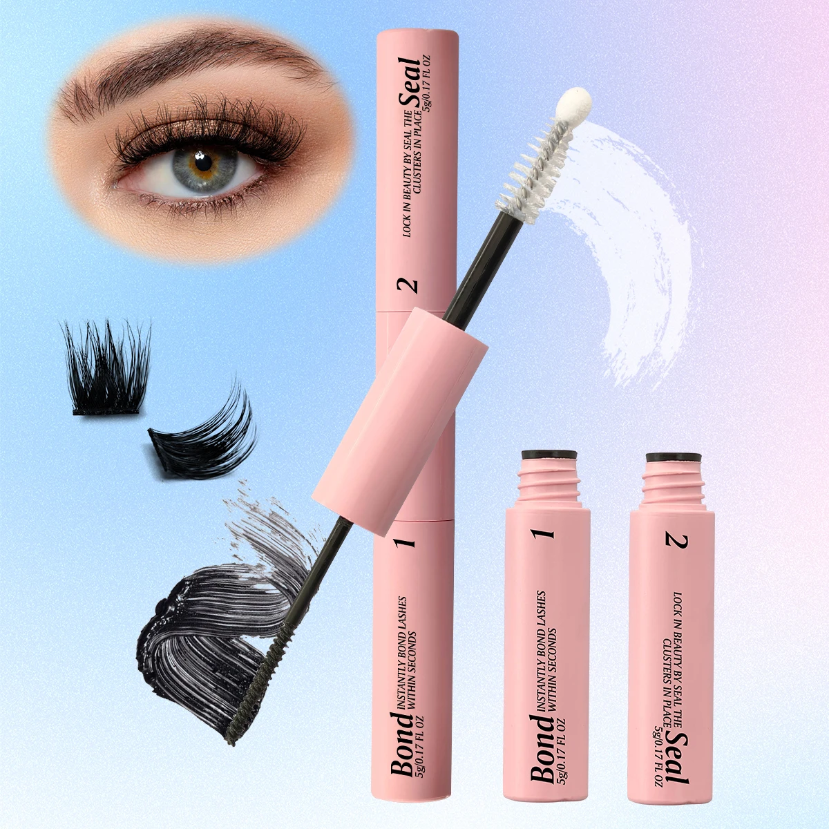 Eyelash Bond และซีลสําหรับ DIY Lash Clusters Long Lasting Lash กาว 48-72 ชั่วโมงมาสคาร่ากันน้ําแต่งหน้า