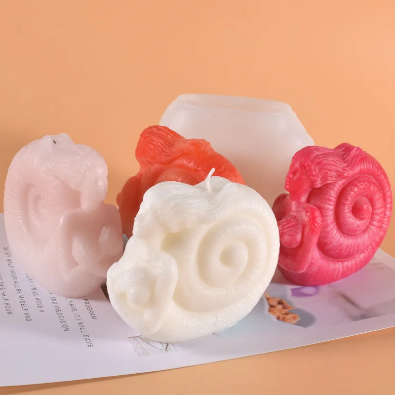 Conch Girl Candle Silicone Mold For Epoxy Resin Ornament Chocolate Cake Decoration Homemade Crafts Kitchen Accessories Tool