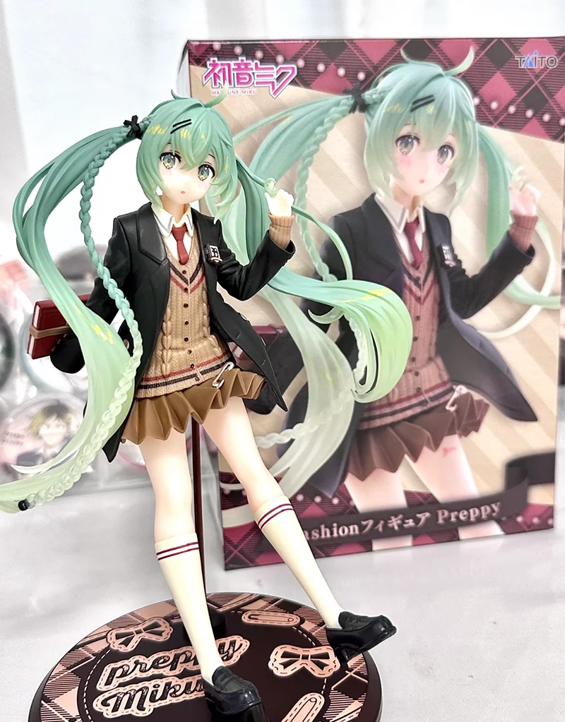 

Genuine Original Taito Hatsune Miku Preppy Ver Anime Figure Model Collectible Toys Ornament Decoration Girls Birthday Gift