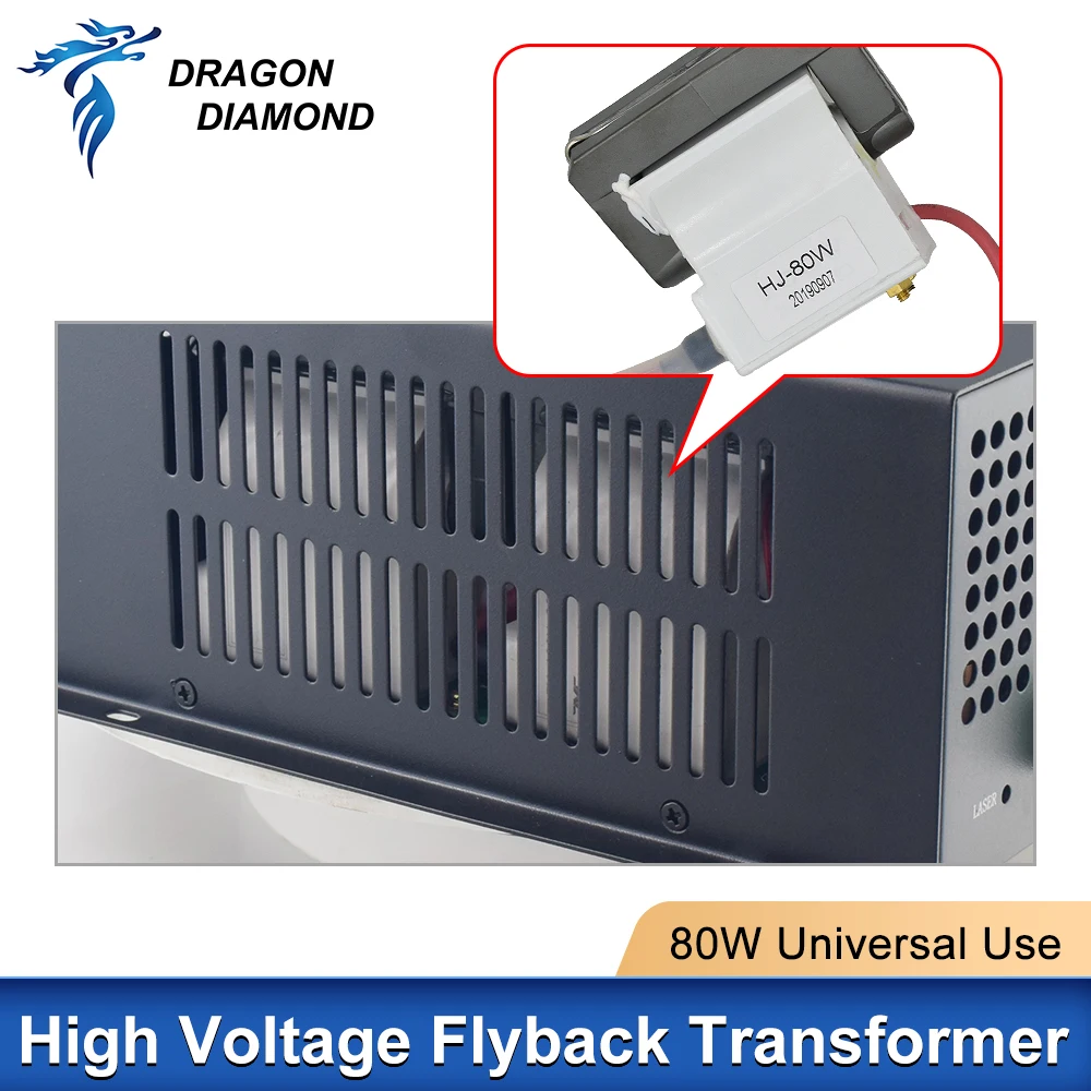80W Co2 Laser Hoogspanning Flyback Transformator Voeding voor Co2 Graveur Machine PSU