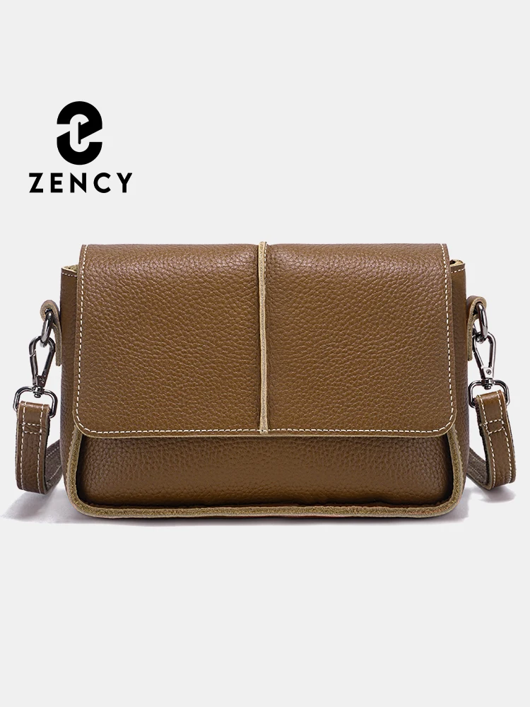 

Zency Classic Vintage Leather Crossbody Bag for Women Simple Small Square Bag for Daily Commute Brown Coffee Bag