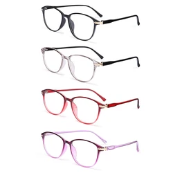 2025 New Round Classic Eyeglasses Frame Women Reading Glasses Flexble Spring Hinge Comfort Wear with Diopter +1.0 to +4.0