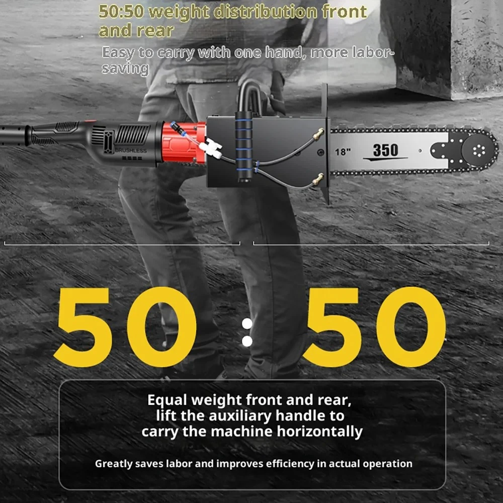 

Portable 220V Concrete Chain Saw - High-Power for Wall Grooving & Door/Window Modification