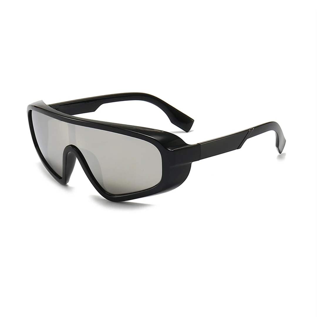 New personality colorful sunglasses trend big frame sunglasses women retro fashion one-piece windshield sunglasses.