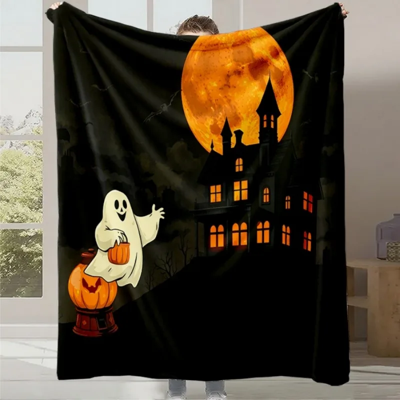 

Cartoon cute print halloween gift blanket office casual nap sofa blanket digital print flannel blanket