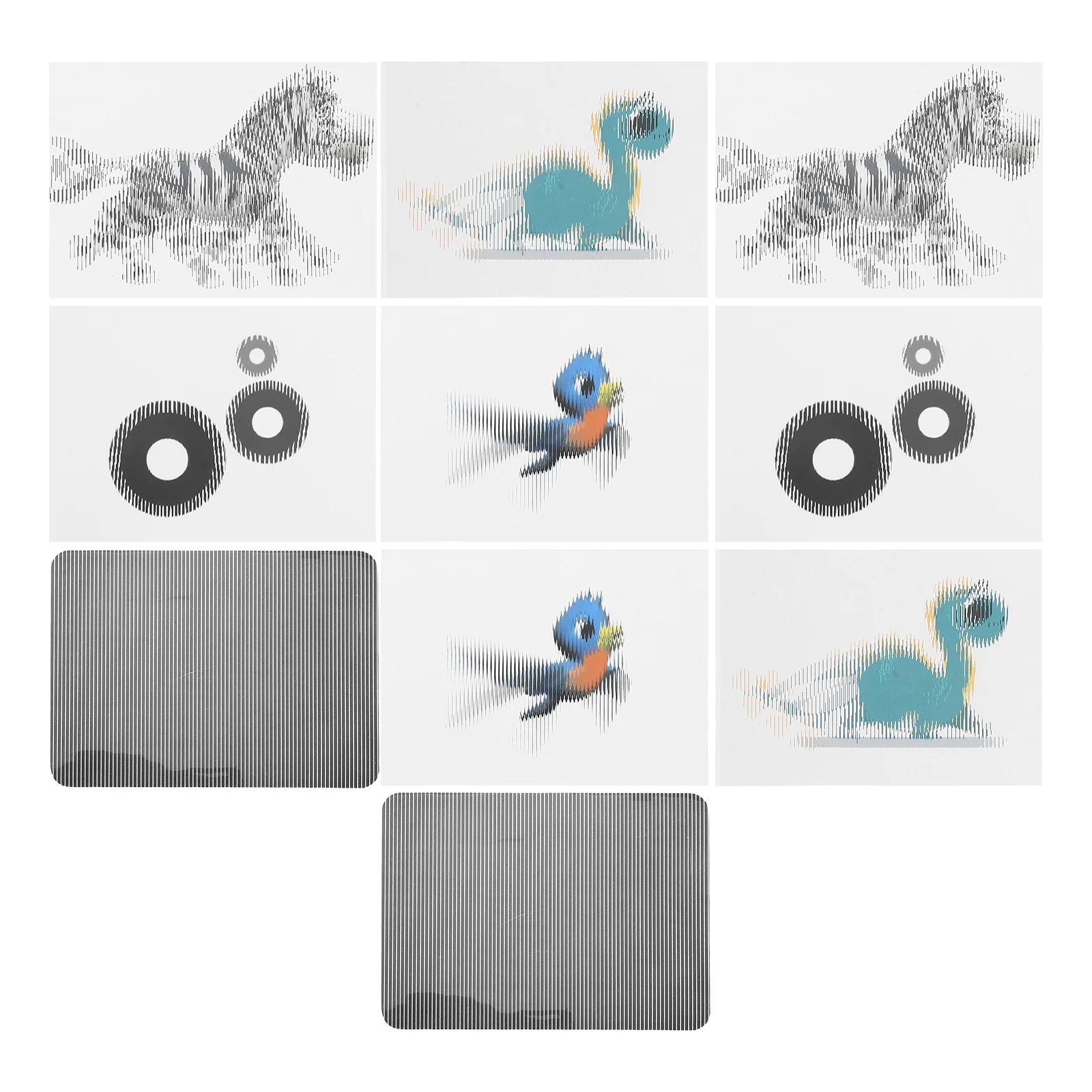 

2 set Kids Animation Experiment Kit Optical Grating Plaything Lenticular Lens Set For Physics Lab Teaching Tool Visual Illusion