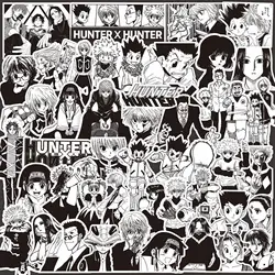 70pcs Black White Anime Hunter×Hunter Stickers Cool Graffiti Decals for Phone Suitcase Notebook Kids DIY Sticker Toys