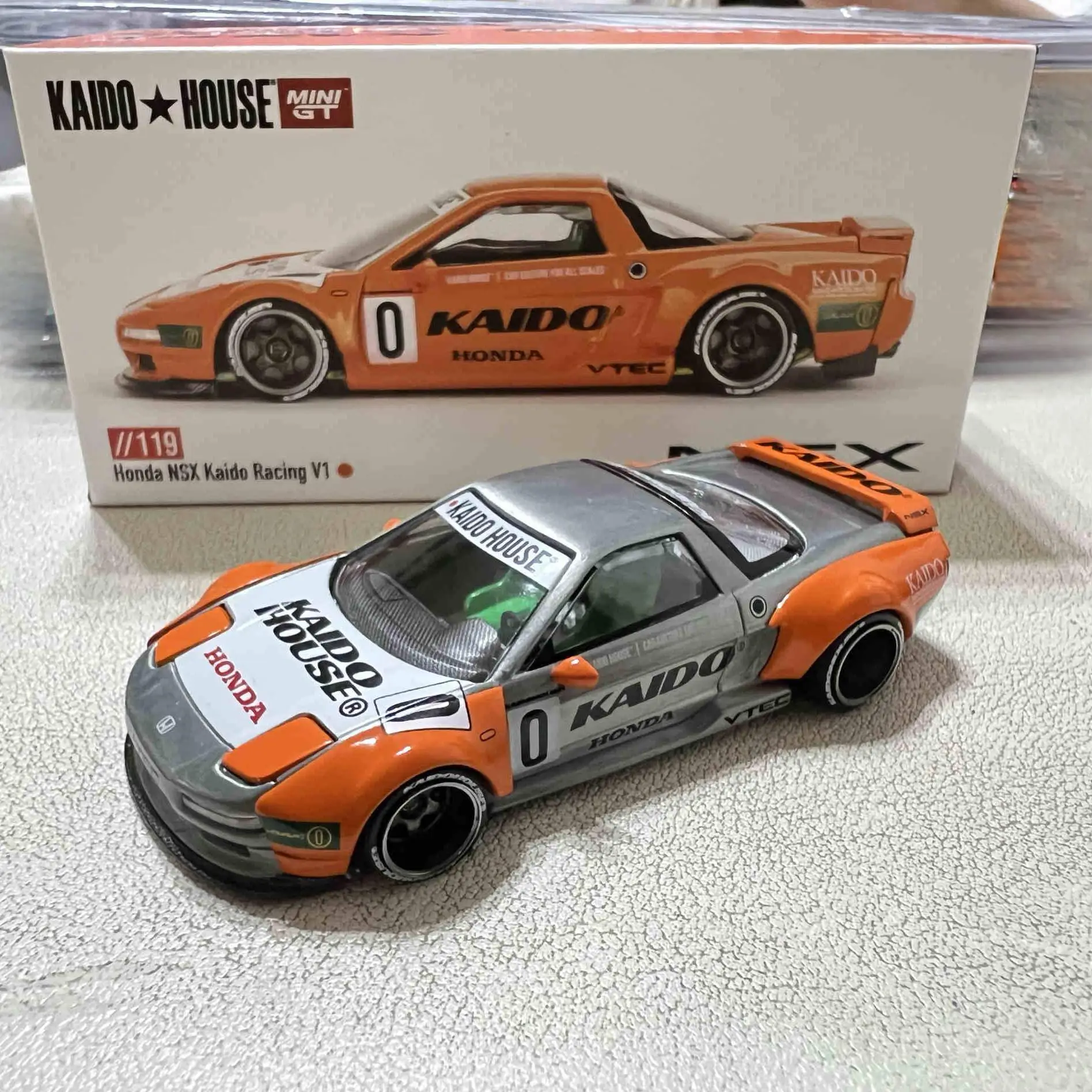 TSM KAIDO HOUSE MINIGT 1/64 KHMG119 NSX Kaido Racing V1 Orange Varnish Chase Die-cast alloy car model