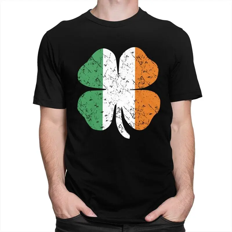 Custom Ireland Irish Flag T Shirt for Men Pure Cotton Tshirt Casual Tees Short Sleeve T-shirts Loose Fit