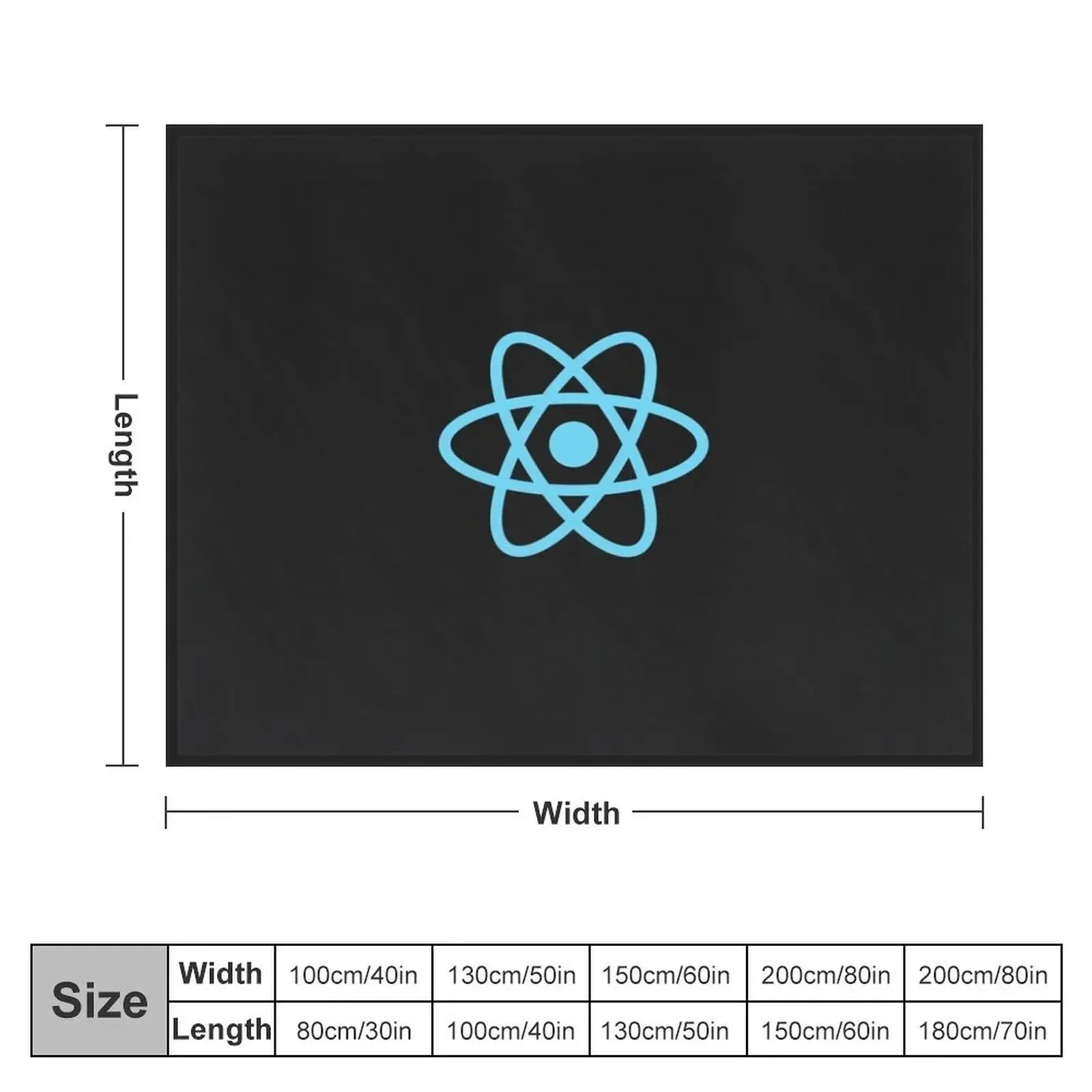 ReactJS React.js Official Logo JavaScript Framework T-Shirt Essential T-Shirt Throw Blanket Kid'S warm for winter Blankets