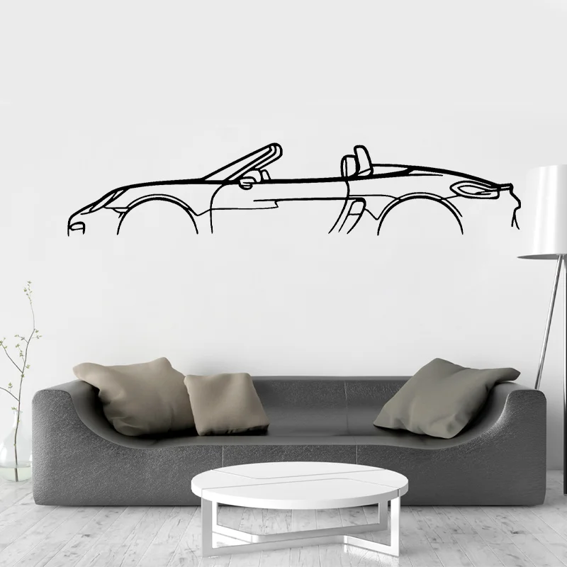 Auto Omtrek Silhouet Muur Sticker Kunst Home Decor Voor Kamer Slaapkamer Garage Auto Diensten Winkel Auto Reparatie Sticker Muurschildering S611