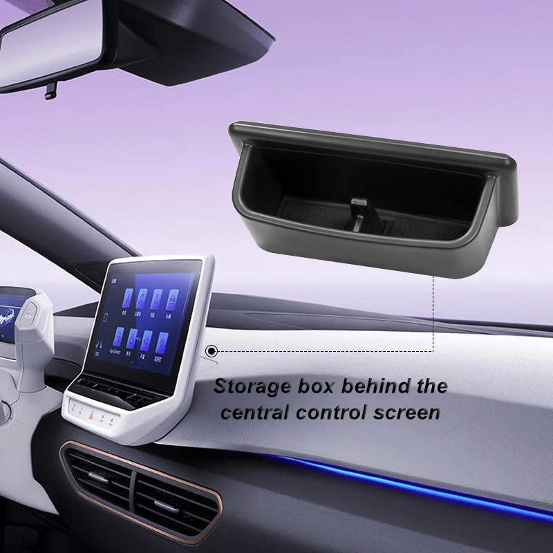 لوحة سيارة الخلفي صندوق تخزين ABS المنظم توافدوا صينية نظارات الحال بالنسبة VW ID3 ID 3 ID4 ID 4 اكسسوارات 2020 2021 2022 #2