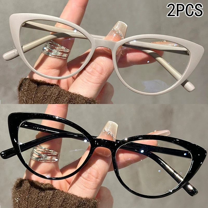 2PCS Neue Cat Eye Rahmen Anti-blau Licht Flache Licht Spiegel Modische High-end-Personalisierte Gläser Rahmen JH3093