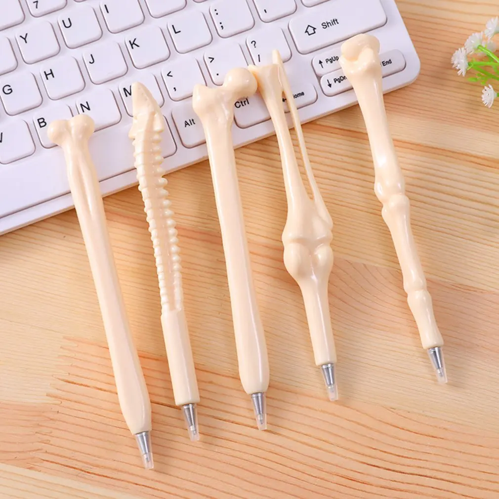 

5PCS/Bag Bone Shape Ball Point Pen Creative Strange Stationery Nurse Student Doctor Stationery Gift Dropshipping Wholesale