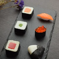 Hot Sale Western Natural Slate Dishes Solid Square Stone Sushi Steak Barbecue Plate Cheese Pizza Flat Fruit Plate Food Tea Tray 3