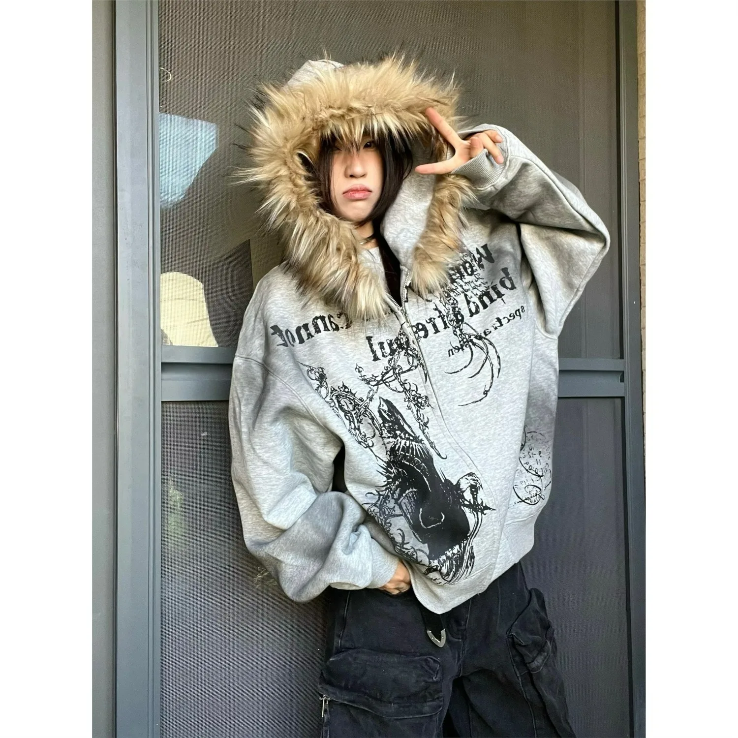 

Autumn Winter plus Size fiti Print off oulder Long Sve Sweatirt Women's Loose Slimming Hollow out Top