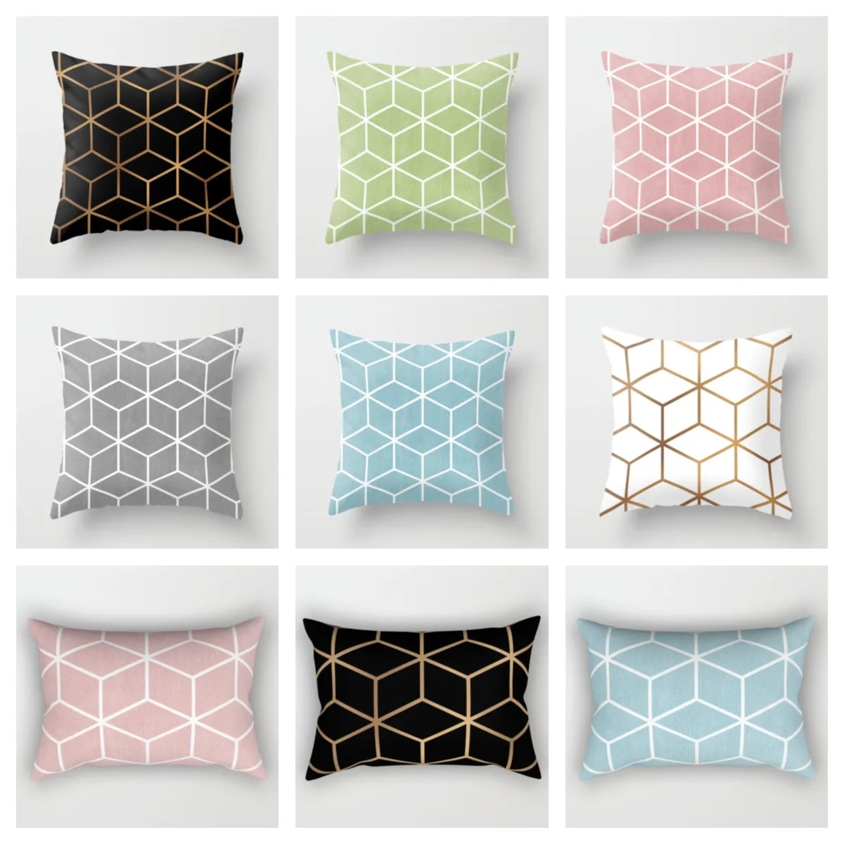 Geometric cube Plush pillowcase，living Room Sofa Throw Pillow Cushion Cover 40x40,45x45,50x50,60x60 30x50 40x60，Home Decoration