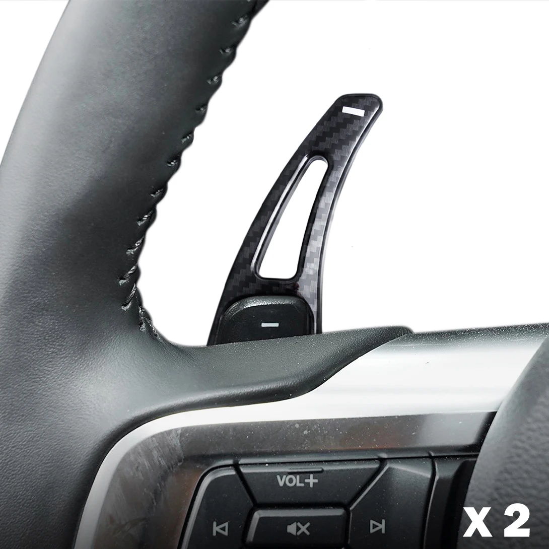 Steering Wheel Paddle Shifter Extension For Ford Mustang 2015-2023 Gear Shift Trims Accessories Carbon Fiber Black