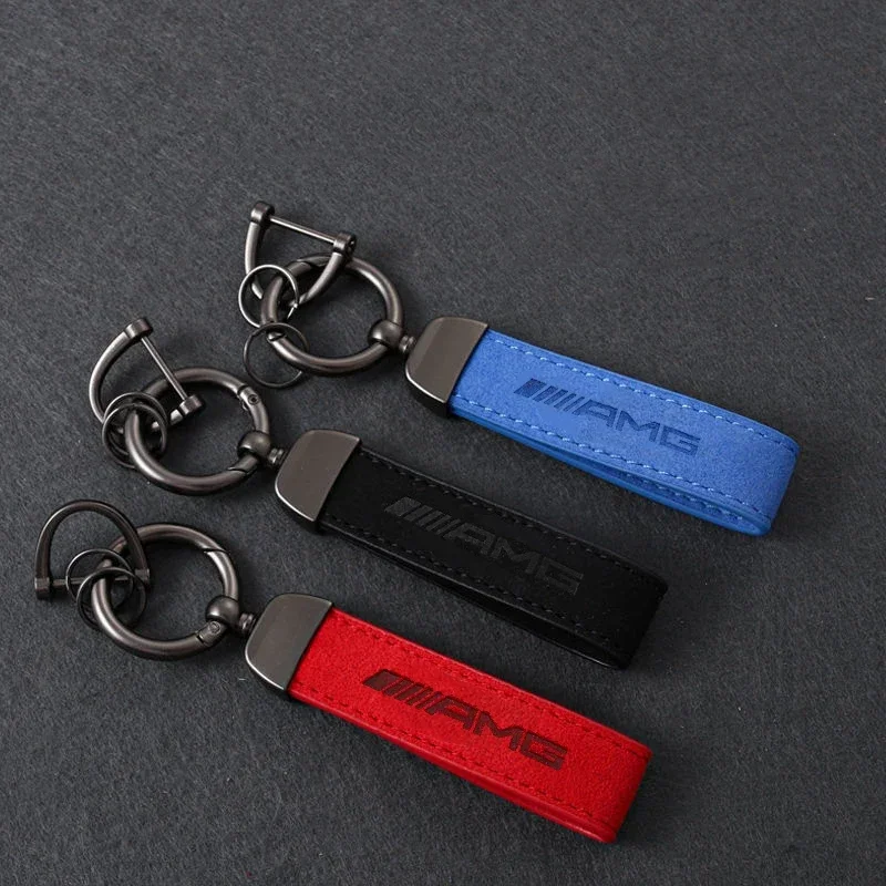 

Car Metal Key Chain Auto Fine Leather Emblem Key Ring For Mercedes Benz AMG W203 W206 W220 W205 W211 W212 W204 W210 W108 GLC GLK