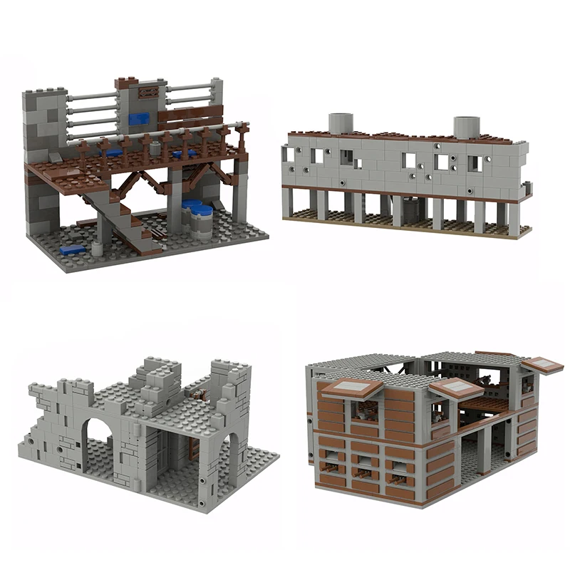 Military Battlefield Model Building Blocks para Crianças, WW2, Rins, Armas, Fortaleza, Blockhouse, Army Architecture Bricks, Toy Gift, Peças