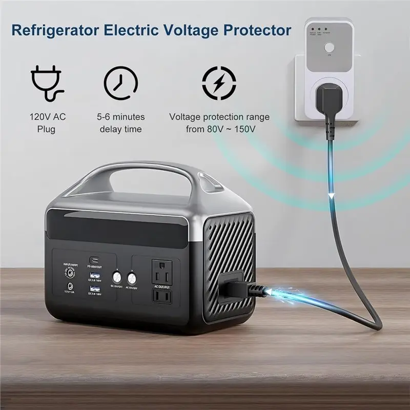 L60A US Plug Electronic Digital LCD Display Circuit Overload Current Limit Voltage Protection Plug Switch