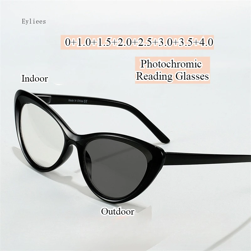 

Luxury Men Women Ultra Light Cat Eye Presbyopia Glasses Eye Protection Color Changing Goggle Luxury Photochromic Reading Glasses