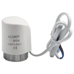 Actuador térmico eléctrico para calefacción de suelo, válvula de radiador, Control de ajuste de temperatura, sistemas de válvulas, AC230V, M30 x 1,5mm