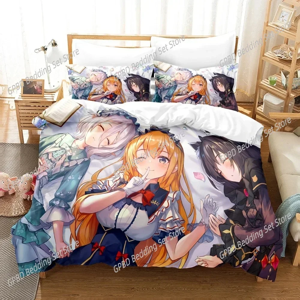 Anime Princess Connect Re_Dive Game Bedding Set Single Twin Double Queen King Cal King Size Bed Linen Set