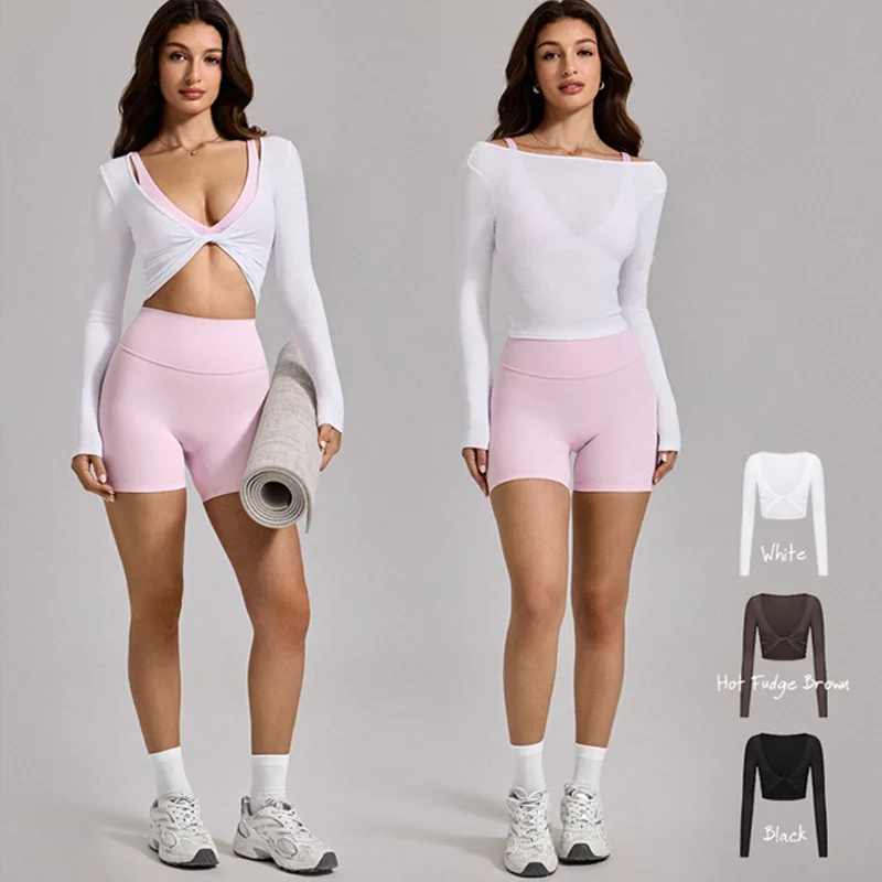 Yoga Cover Up For Women Quick Dry Skin Friendly Long Sleeve Versatile Dance Top Sports Fitness Compression Shirt Gym Clothes