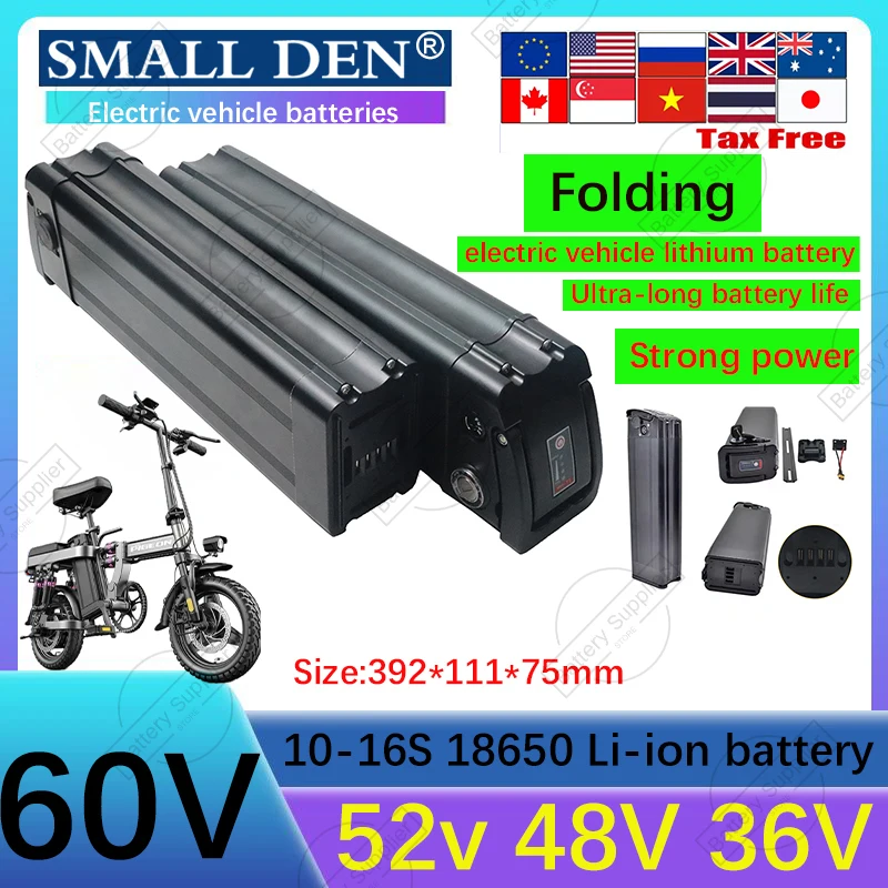 

36V 48V 52V 60V 10Ah 12Ah 15Ah 20Ah Lithium Electr 10S 13S 14S 16S 1800W Lithium Ion Electric mobility tools18650Battery Pack