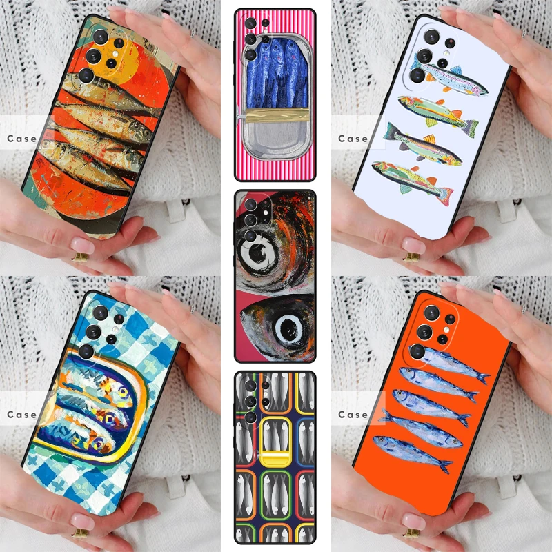 Sardines Salted fish Canned TPU Phone Case for Samsung Galaxy S26 S25 S24 S23 S22 S21 S20 Note10 Plus FE Ultra Cover