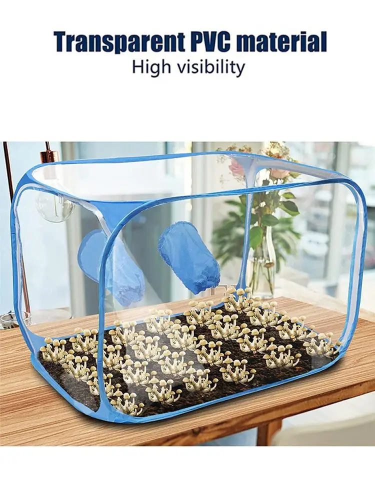 Mushroom Grow Still Air Box Portable Plastic Mycology Fume Hood Propagation Stations Mushroom Grow Kit Growing Containers