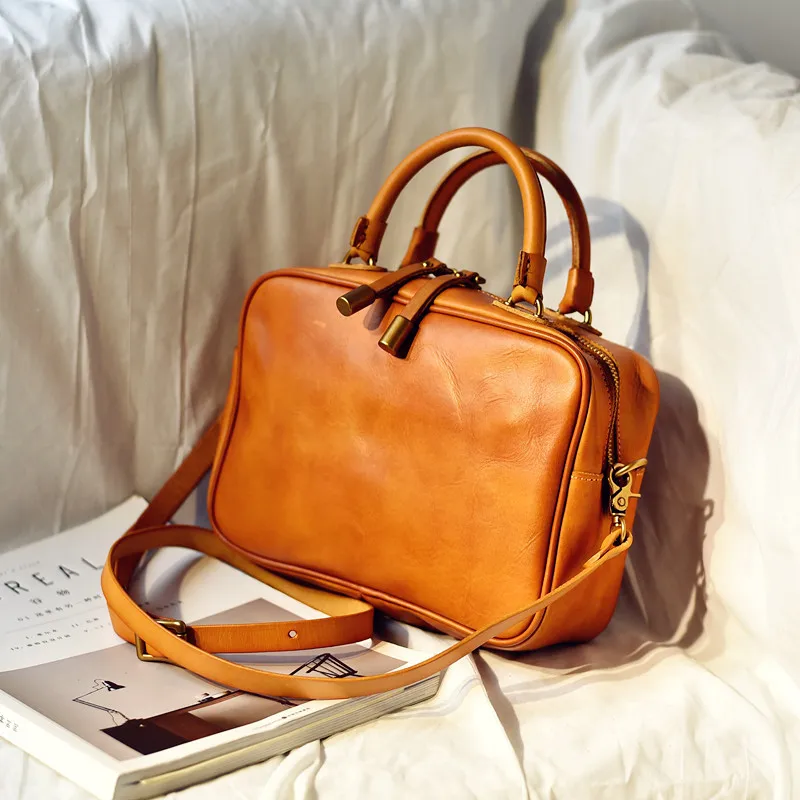 

TopGrainTrove First Layer Cowhide Vegetable Tanned Cowhide Simple Women's Bag Handbag Single Shoulder Designer Luxury Bag