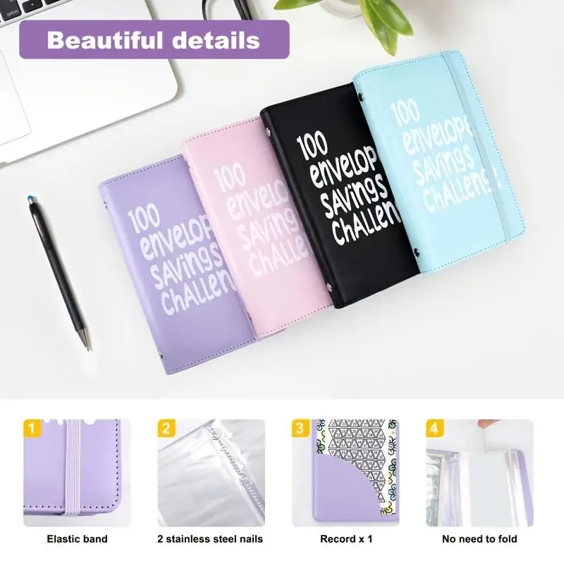 A6 100 Envelope Challenge Binder Budget Binder Cash Envelope Savings Challenge Money Saving Organizer
