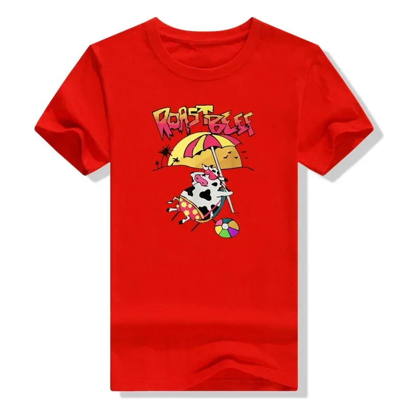 Funny BBQ Cartoon Cute Tee Streetwear Vacation Tops Party Clothes Stranger Dustin Love Roast Beef Beach Cow TV Parody T-Shirt