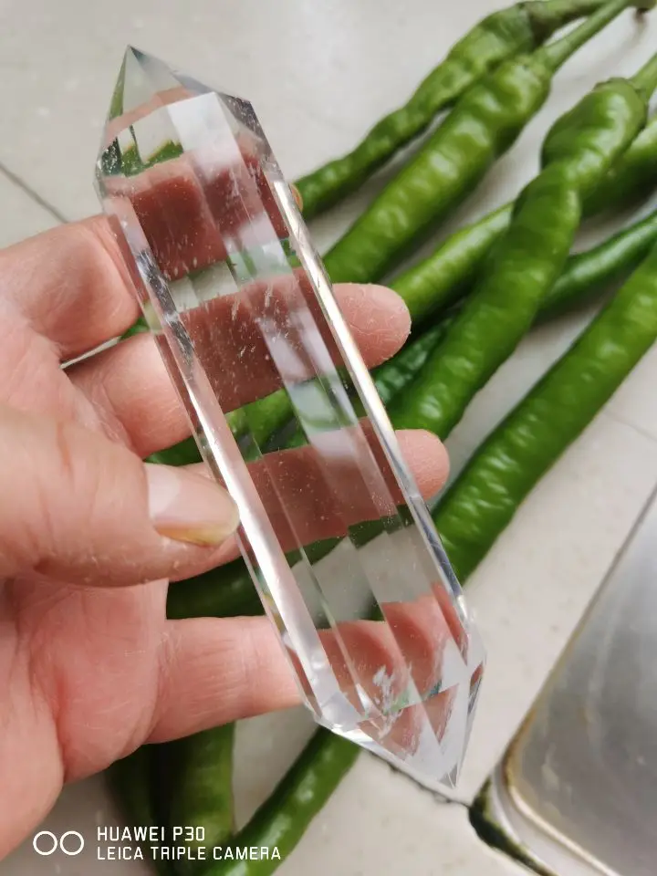 عصا كريستال كوارتز طبيعية شفافة مكونة من 12 جانبًا للشفاء مقاس 5 بوصات - 6 بوصات (127-152 مم) #1