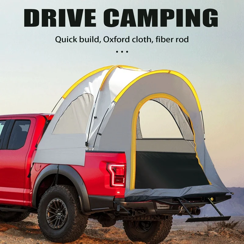 

Top Deals Pickup Truck Camping Tenk 5.5'-6' Waterproof Truck Bed Tent Pu2000mm Double Layer For 2 Person Portable Sleeping Tent