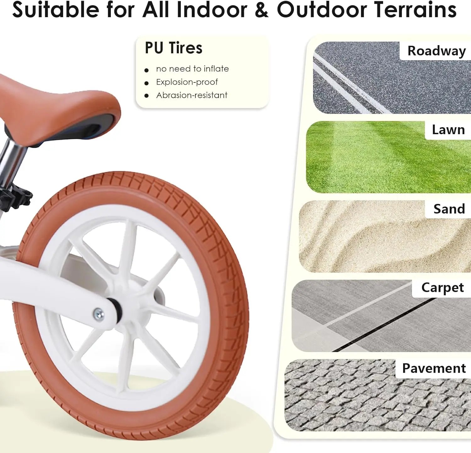 Toddler Balance Bike 2 Year Old, No Pedal Kids Balance Bike with Adjustable Seat, Ultra Light Nylon Bike Frame for Boys and Girl