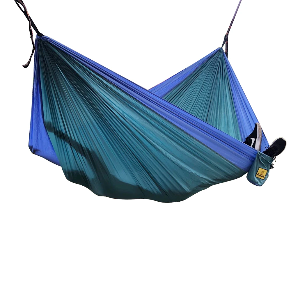 210T Nylon Portable Double Person Parachute Camping Nylon Hammock Outdoor Hammock With Tree Straps