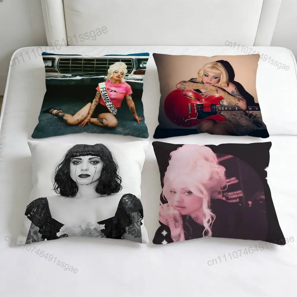 

FEMME FATALE M-Mon Laferte Square Pillow Cover Decorative Throw Pillow Case for Sofa Couch Bed Home Car Living Room Decoration
