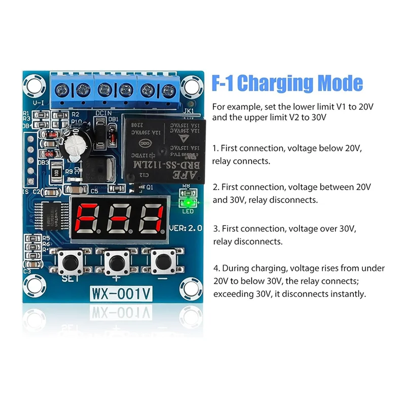 1PCS Low Voltage Cutoff, Battery Voltage Monitor Module DC 12V Low Voltage Cut Off Charge Discharge Protection Board Easy To Use