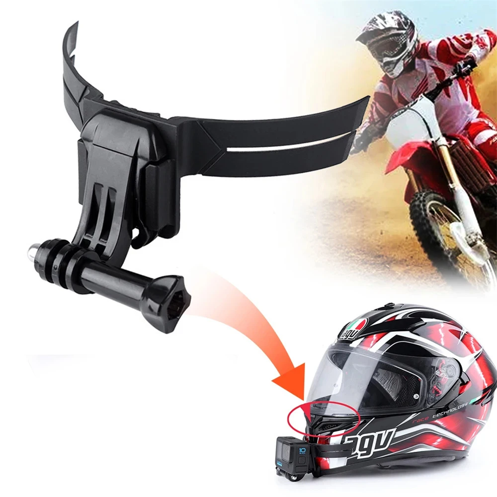 Motorcycle Helmet Chin Action Camera Mount, Flexible Helmet Mount Compatible with GoPro Hero11 9 Black Sports Cam Accessories