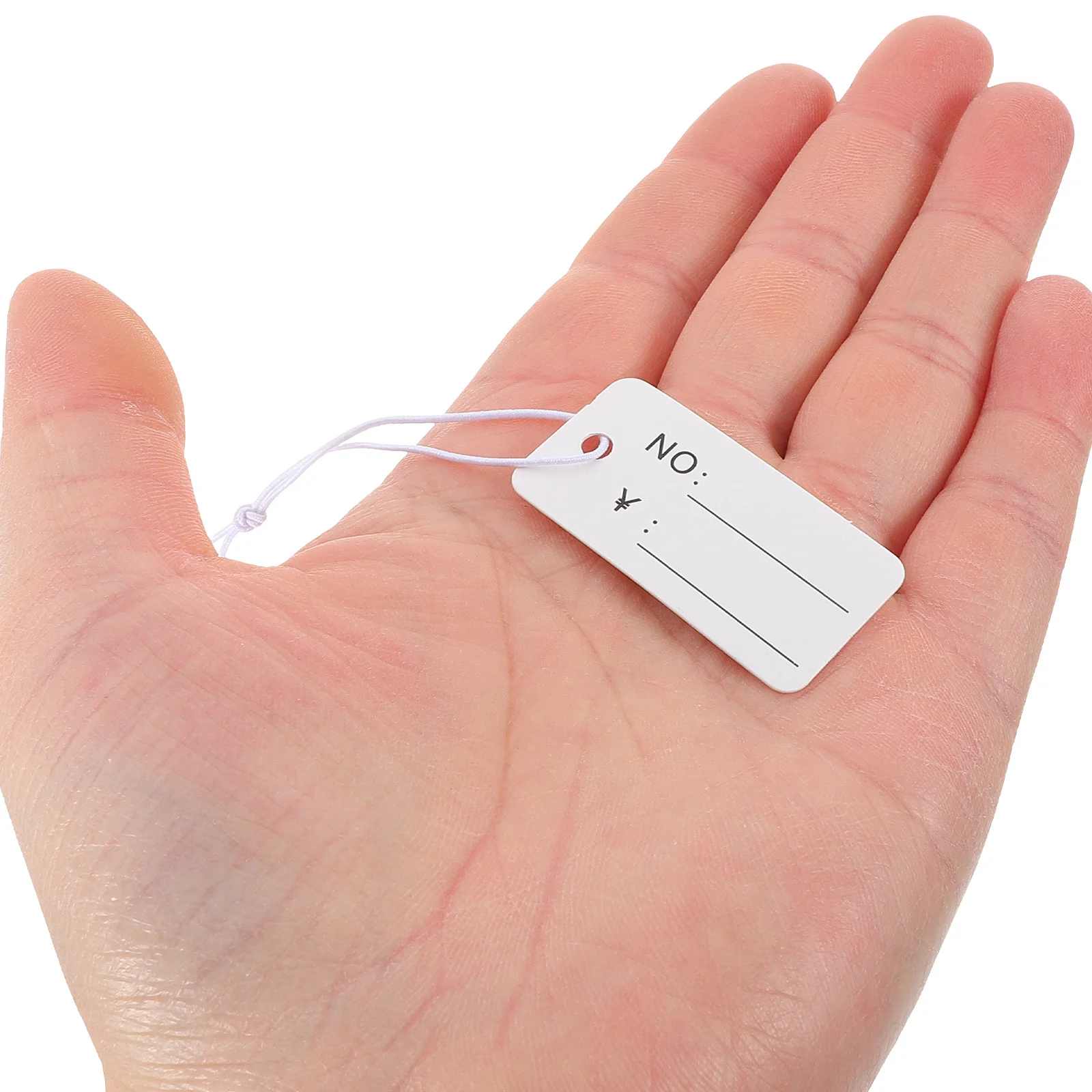 

100Pcs Elastic String Price Tags Blank Hanging Paper Labels for Jewelry Clothing Display Sale Price Marking Labels